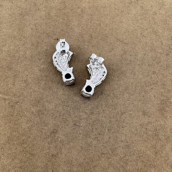 Sapphire & Australian Opal 925 Silver Earrings - Picture 4 of 5